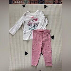 Old Navy |Baby girl cute outfit,dinosaur print leggings & long sleeve tee•••18M